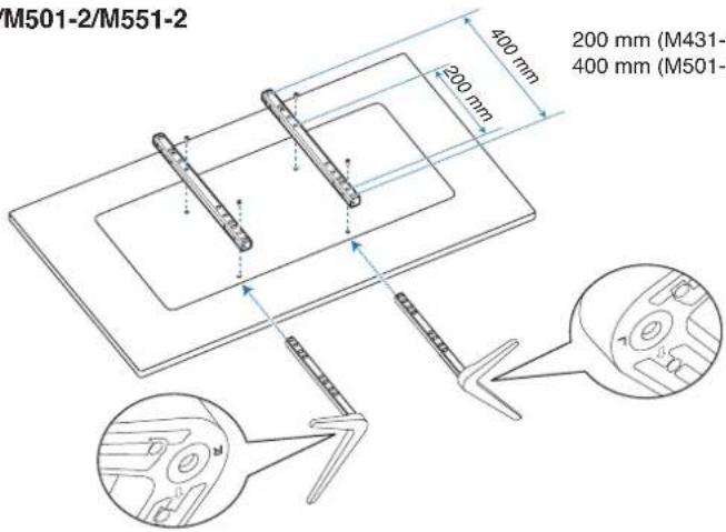 M501-2/M551-2 200 mm (M431-2) 400 mm (M501-2)