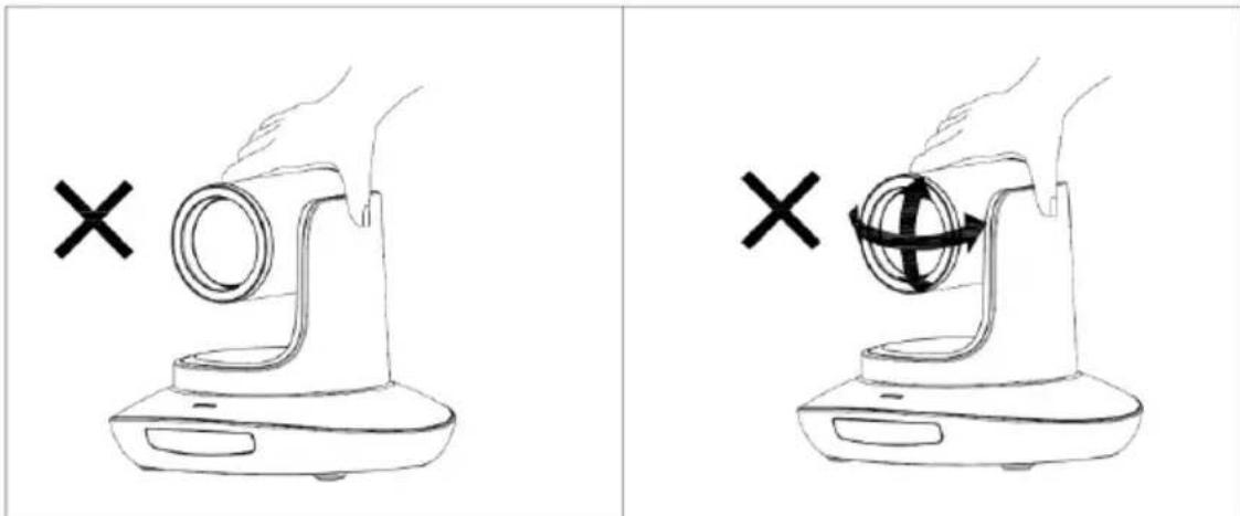 Diagram showing two hand positions with a device emitting smoke, marked with an 'X' symbol indicating absence or failure.