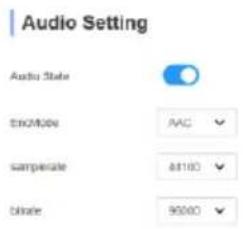 Audio Setting Audio State EN Mode AAC Temperature 81100 Urate 95000