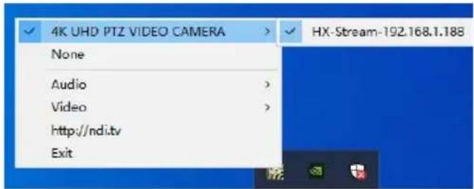 4K UHD PTZ VIDEO CAMERA None Audio > Video > http://ndi.tv Exit