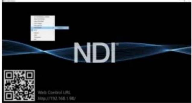 NDI Web Control URL http://192.166.1.98/