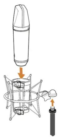 Diagram illustrating a portable device setup with labeled components and directional arrows indicating motion or movement.