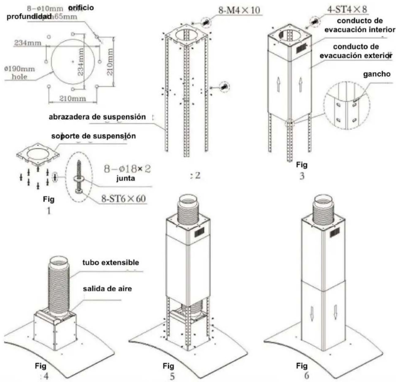 CORBERO RODAS9100 - Campana extractora de isla: - 1