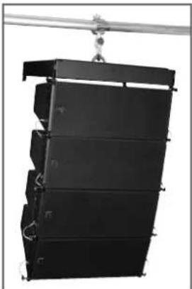 Large black industrial or modular device with vertical panels and a suspended frame (no visible text or symbols)