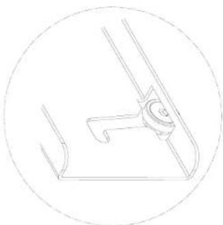 Pure technical line drawing of a mechanical bracket or clamp without any text, numbers, or symbols