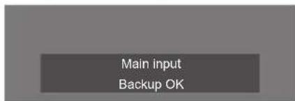 Main input Backup OK