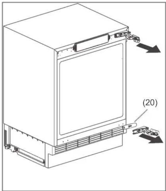 Hanseatic HEKS8260GD - Changing the door hinges - 3