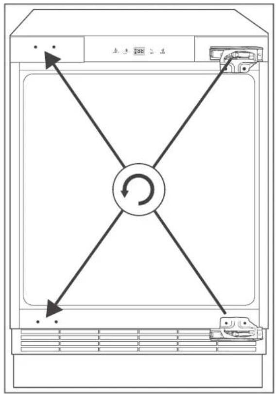 Hanseatic HEKS8260GD - Changing the door hinges - 4