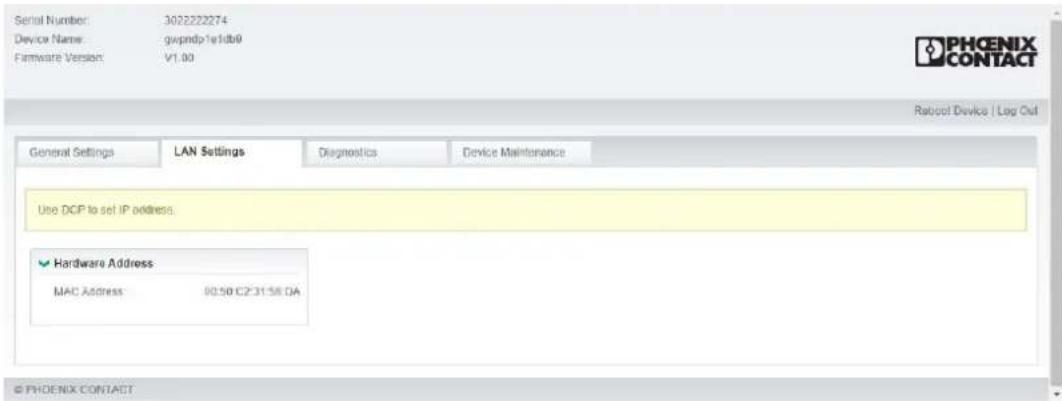 Phoenix Contact GW PN/DP 1E/1DB9 - LAN-Einstellungen - 1