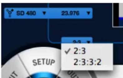 SD 480 23.976 2:3 ✓ 2:3 2:3:3:2 SETUP