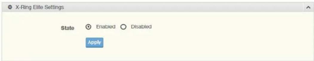 X-Ring Elite Settings State Enabled Disabled Apply