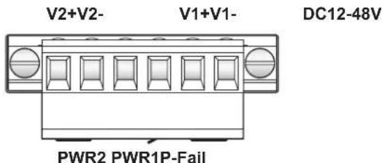 V2+V2- V1+V1- DC12-48V PWR2 PWR1P-Fail