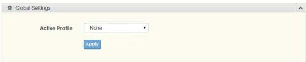 Global Settings Active Profile None Apply