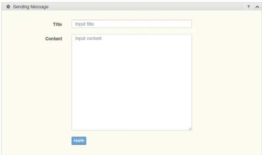 Sending Message Title Input title Content Input content Apply