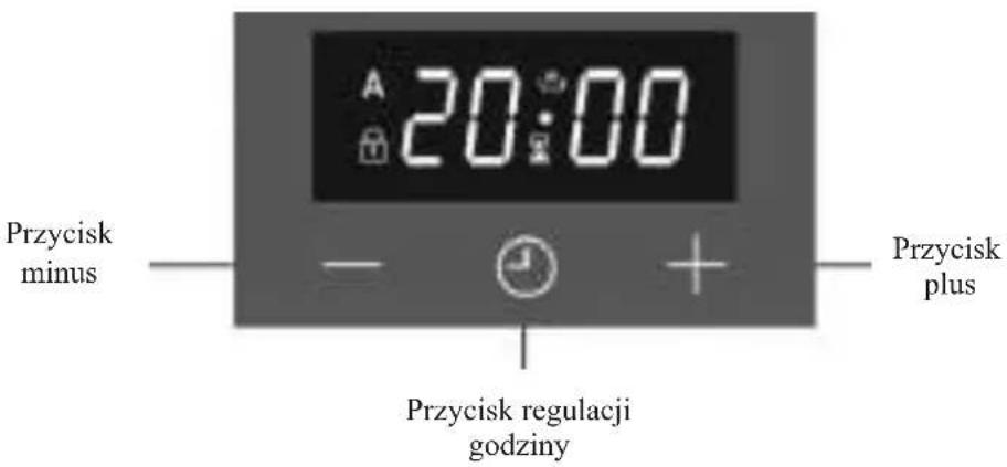 Przycisk minus 20:00 Przycisk plus Przycisk regulacji godziny