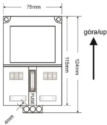 75mm 124mm 115mm góra/up FUSE 4mm