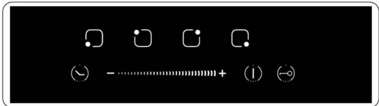 Digital display control icons including clock, signal, plus/minus, and minus symbols on black background