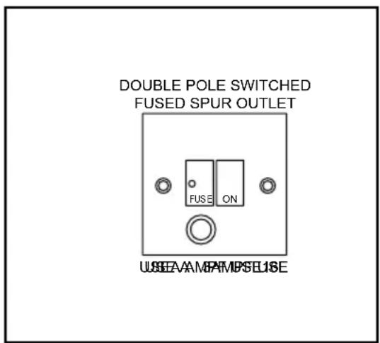 DOUBLE POLE SWITCHED FUSED SPUR OUTLET FUSE ON USEAAMPSELUSE