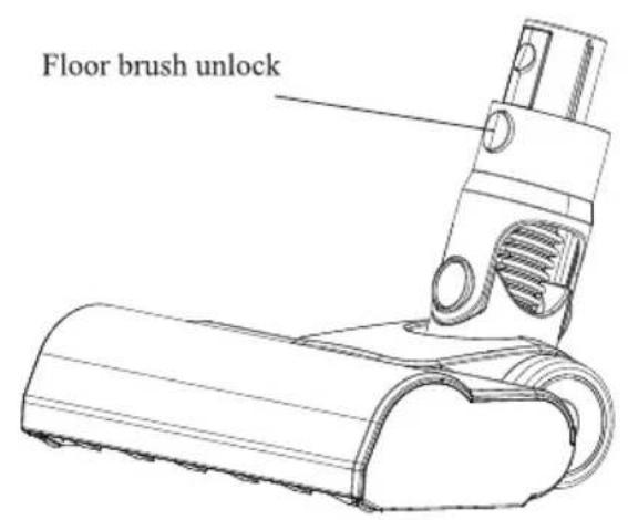 Floor brush unlock