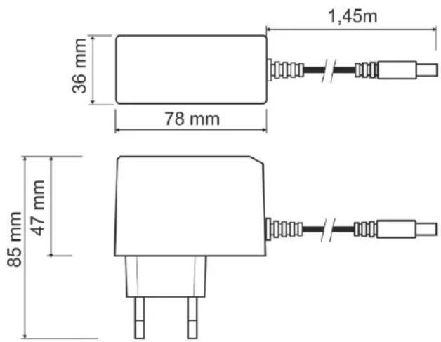 1,45m 36 mm 78 mm 85 mm 47 mm