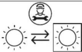 Weather icon showing sun and person with directional arrow, likely indicating solar or wind conditions