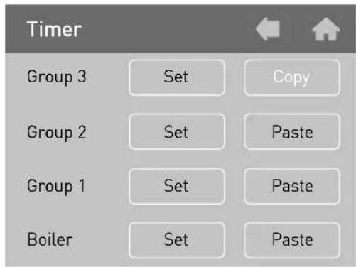 Timer Group 3 Set Copy Group 2 Set Paste Group 1 Set Paste Boiler Set Paste