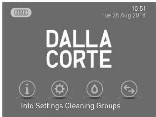10:51 Tue 28 Aug 2018 DALLA CORTE Info Settings Cleaning Groups