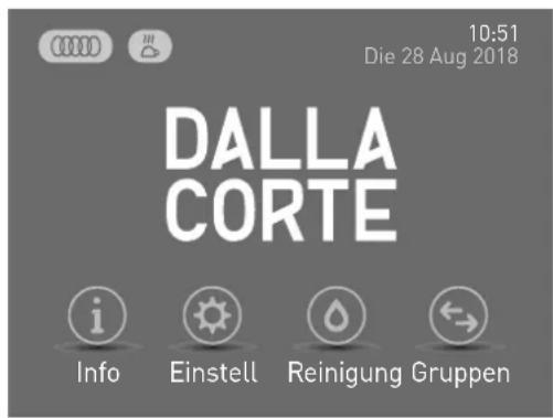 10:51 Die 28 Aug 2018 DALLA CORTE Info Einstell Reinigung Gruppen