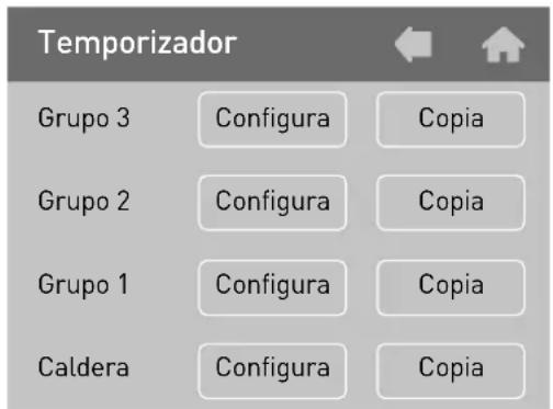 Temporizador Grupo 3 Configura Copia Grupo 2 Configura Copia Grupo 1 Configura Copia Caldera Configura Copia
