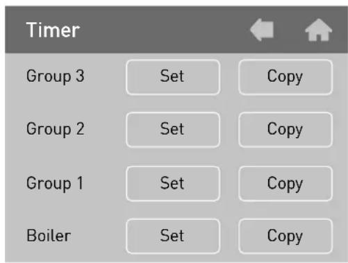 Timer Group 3 Set Copy Group 2 Set Copy Group 1 Set Copy Boiler Set Copy