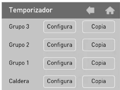 Temporizador Grupo 3 Configura Copia Grupo 2 Configura Copia Grupo 1 Configura Copia Caldera Configura Copia