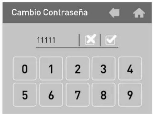 Cambio Contrasena 11111 | ✗ | ✓ 0 1 2 3 4 5 6 7 8 9