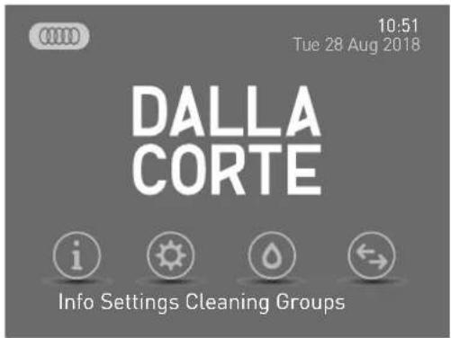 10:51 Tue 28 Aug 2018 DALLA CORTE Info Settings Cleaning Groups