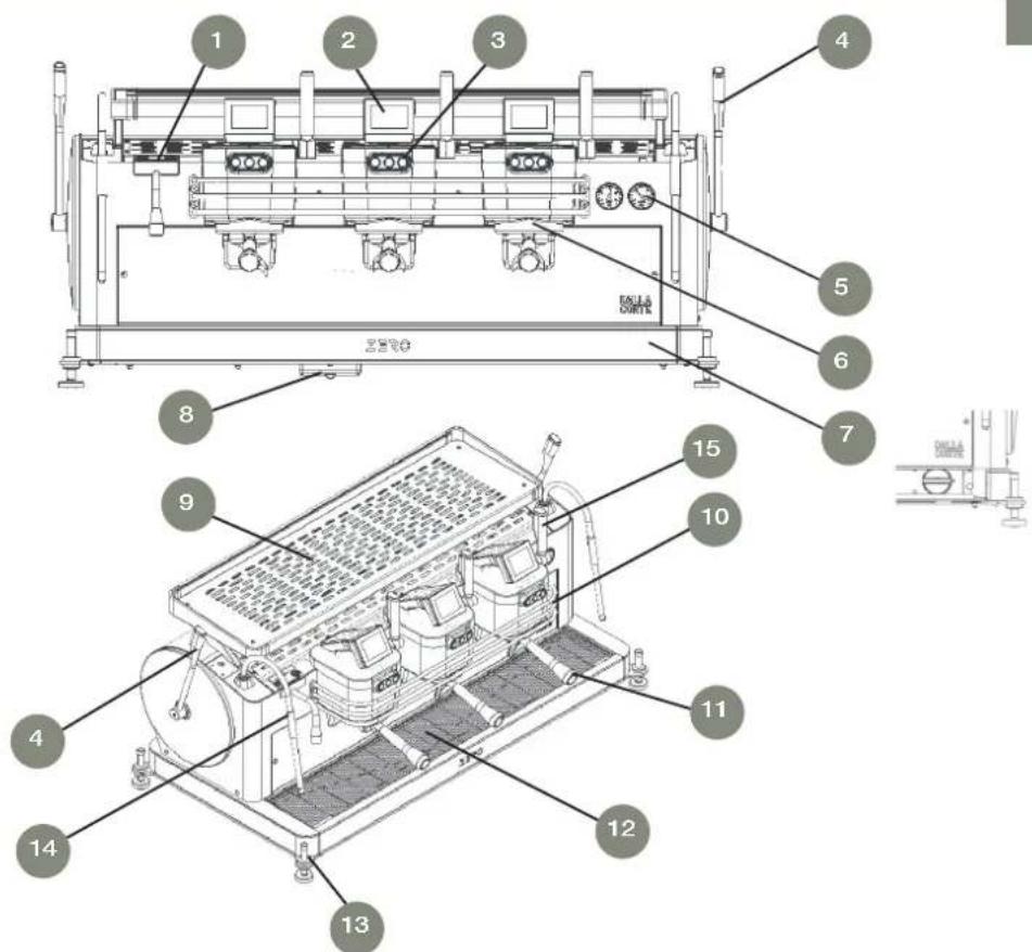 Technical diagram of a satellite or spacecraft module with numbered components for identification and assembly reference.