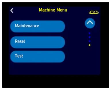 Machine Menu Maintenance Reset Test