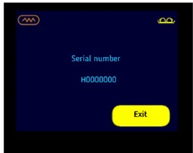 Serial number H0000000 Exit