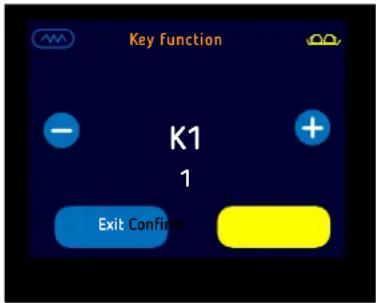 Key function K1 1 Exit Confirm