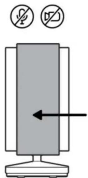 Diagram showing a computer monitor with no smoking symbols and an arrow indicating leftward direction