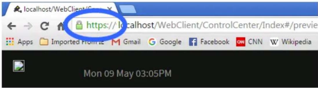 localhost/WebClient/ControlCenter/Index#/previe https://localhost/WebClient/ControlCenter/Index#/previe Apps Imported From IE M Gmail G Google F Facebook ON CNN W Wikipedia Mon 09 May 03:05PM
