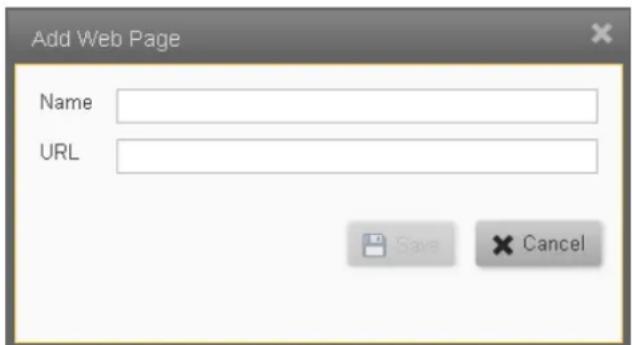 Add Web Page Name URL Save Cancel