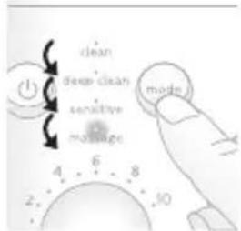 clean deep clean sensitive massage mode