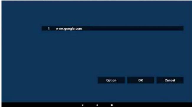 1 www.google.com Option OK Cancel