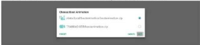 Choose Boot Animation A/B local/feature/metric.in/feature/metric.in.zip TRANS4-USB/feature/metric.in.zip REPORT CASH5.001
