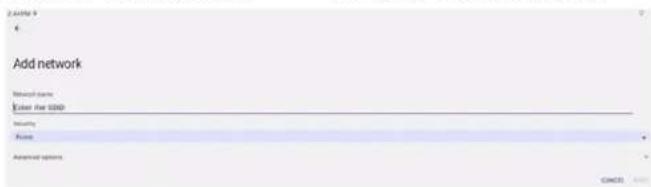 Add network Network name Color the S200 Security Name Analysis options