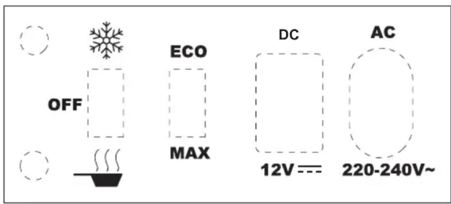 OFF ECO MAX DC AC 12V--- 220-240V~