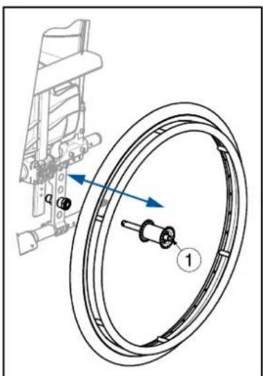 Technical diagram showing a bicycle wheel assembly with labeled components and directional arrows indicating motion or force.