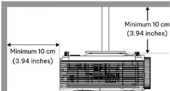 Minimum 10 cm (3.94 inches) Minimum 10 cm (3.94 inches)