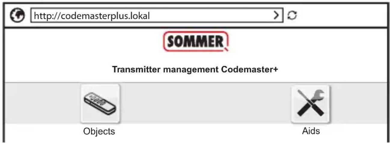 http://codemasterplus.lokal SOMMER Transmitter management Codemaster+ Objects Aids