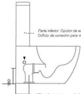 Parte inferior: Opción de en Orificio de conexión para m 180 150 multos inservando de