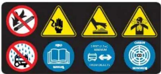 NO BND MINING 5 FEET (1.5m) MINIMUM FROM OBJECTS CARBON MINIMUM